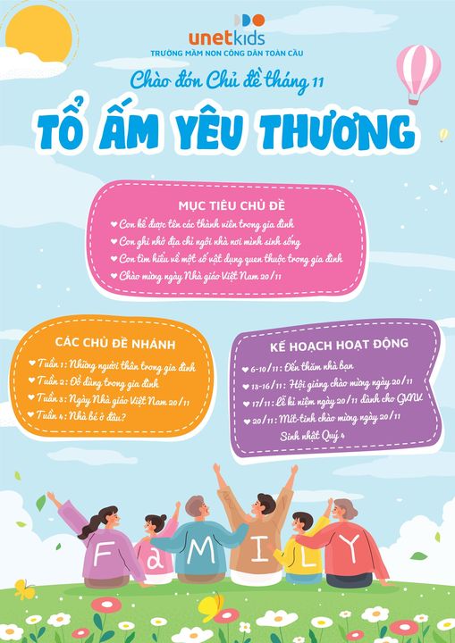 CHỦ ĐỀ THÁNG 11: TỔ ẤM YÊU THƯƠNG